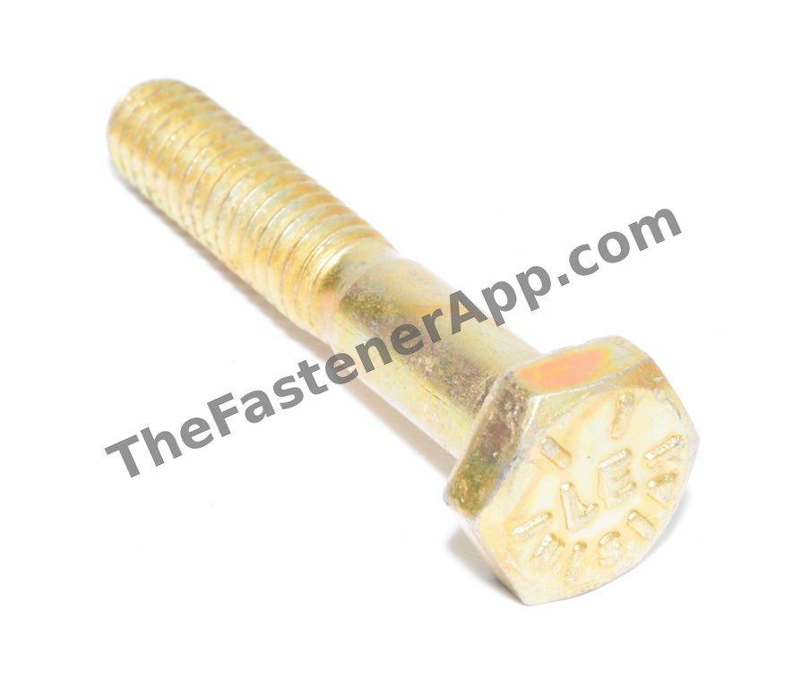 1/4"-20 x 1-1/2" Grade 8 Yellow Zinc Hex Cap Screw