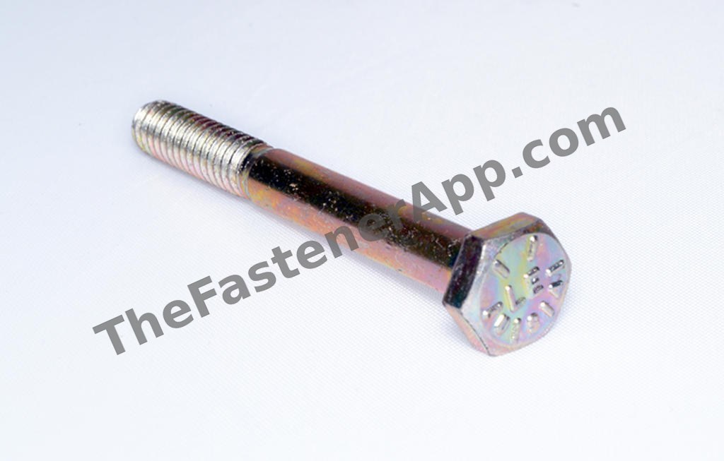 1/4"-20 x 2-1/4" Grade 8 Yellow Zinc Hex Cap Screw