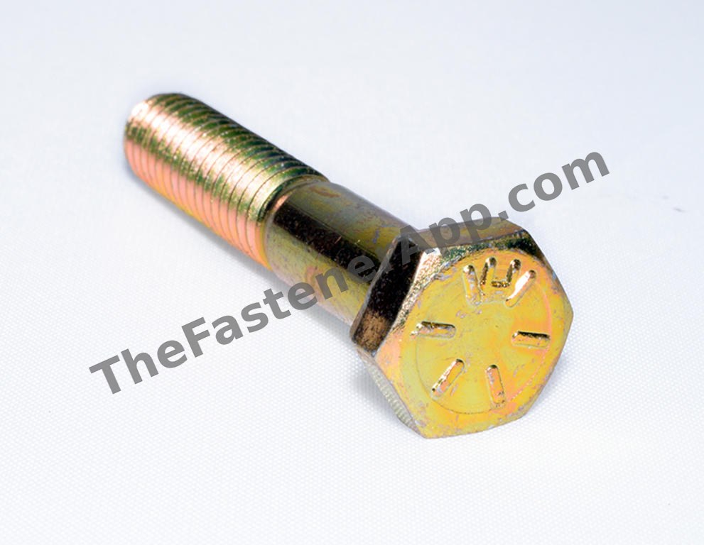 5/16"-18 x 1-3/4" Yellow Zinc Finish SAE J429 Grade 8 Hex Cap Screw