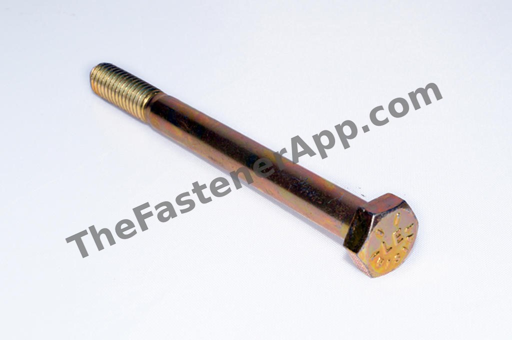 5/16"-18 x 3-1/2" Yellow Zinc Finish SAE J429 Grade 8 Hex Cap Screw