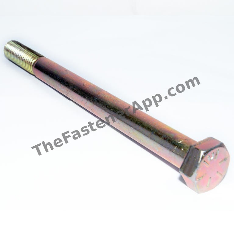 1/2"-13 x 6-1/2" Yellow Zinc Finish SAE J429 Grade 8 Hex Cap Screw