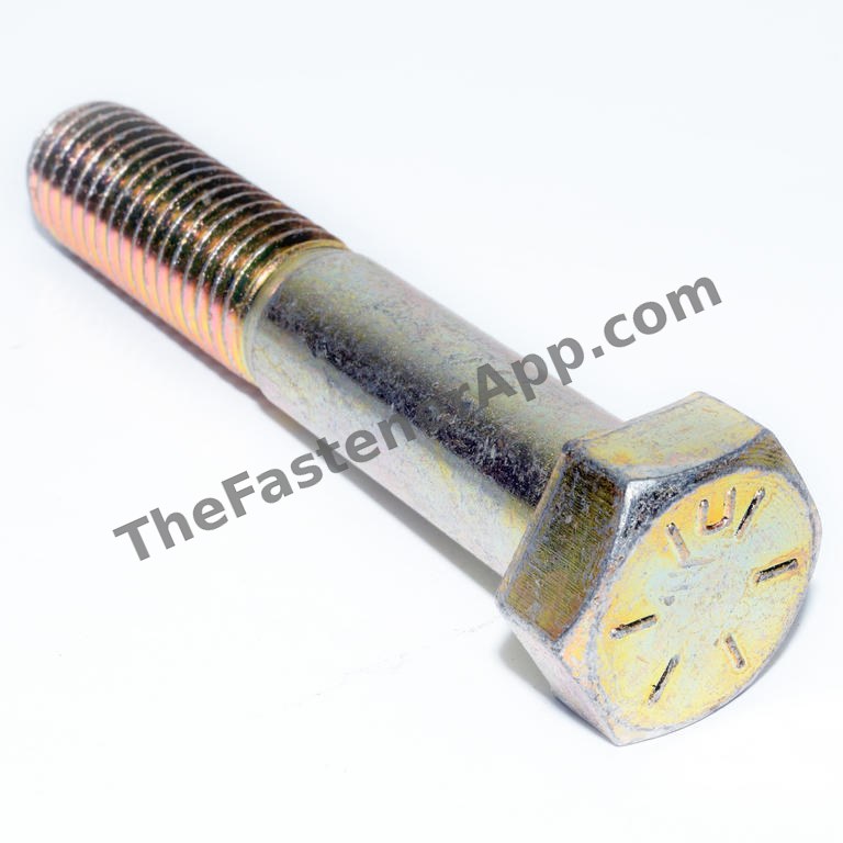 5/8"-11 x 3-1/2" Grade 8 Yellow Zinc Hex Cap Screw