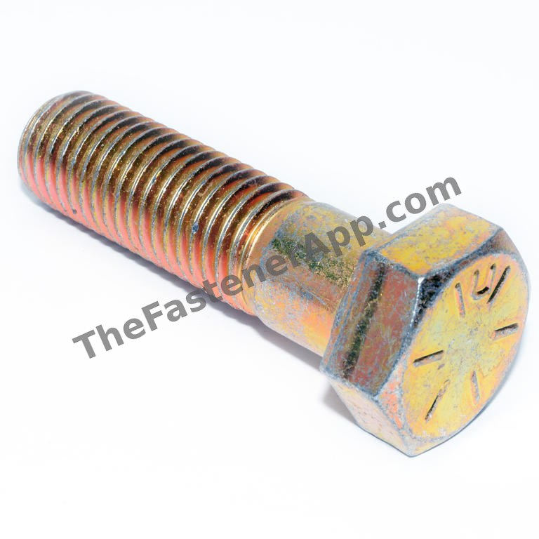 3/4"-10 x 2-3/4" Grade 8 Yellow Zinc Hex Cap Screw