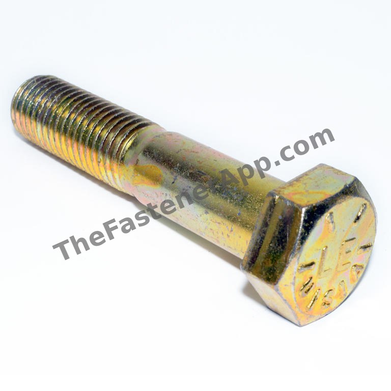 3/4"-10 x 4-1/4" Yellow Zinc Finish SAE J429 Grade 8 Hex Cap Screw