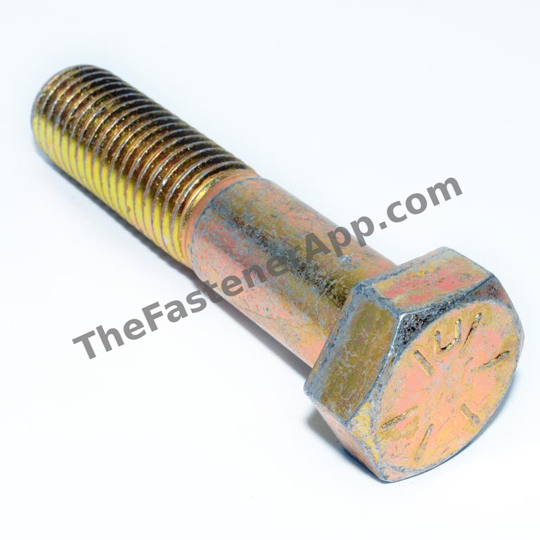 3/4"-10 x 4" Grade 8 Yellow Zinc Hex Cap Screw