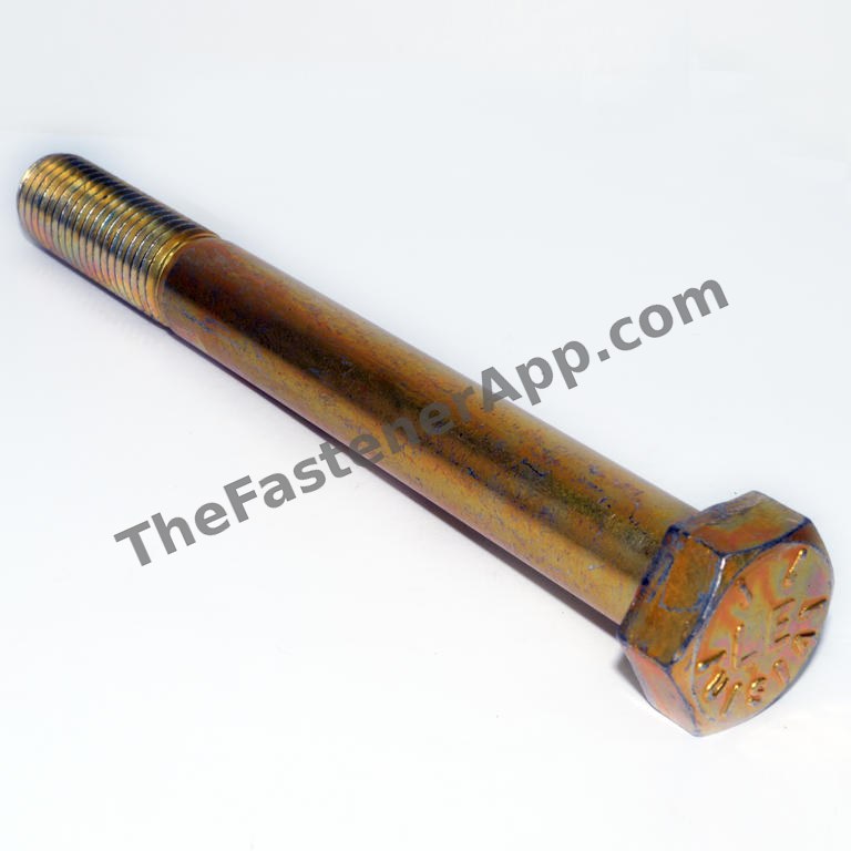 3/4"-10 x 7" Grade 8 Yellow Zinc Hex Cap Screw