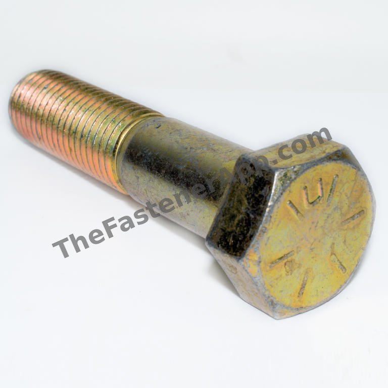 7/8"-9 x 4" Grade 8 Yellow Zinc Hex Cap Screw