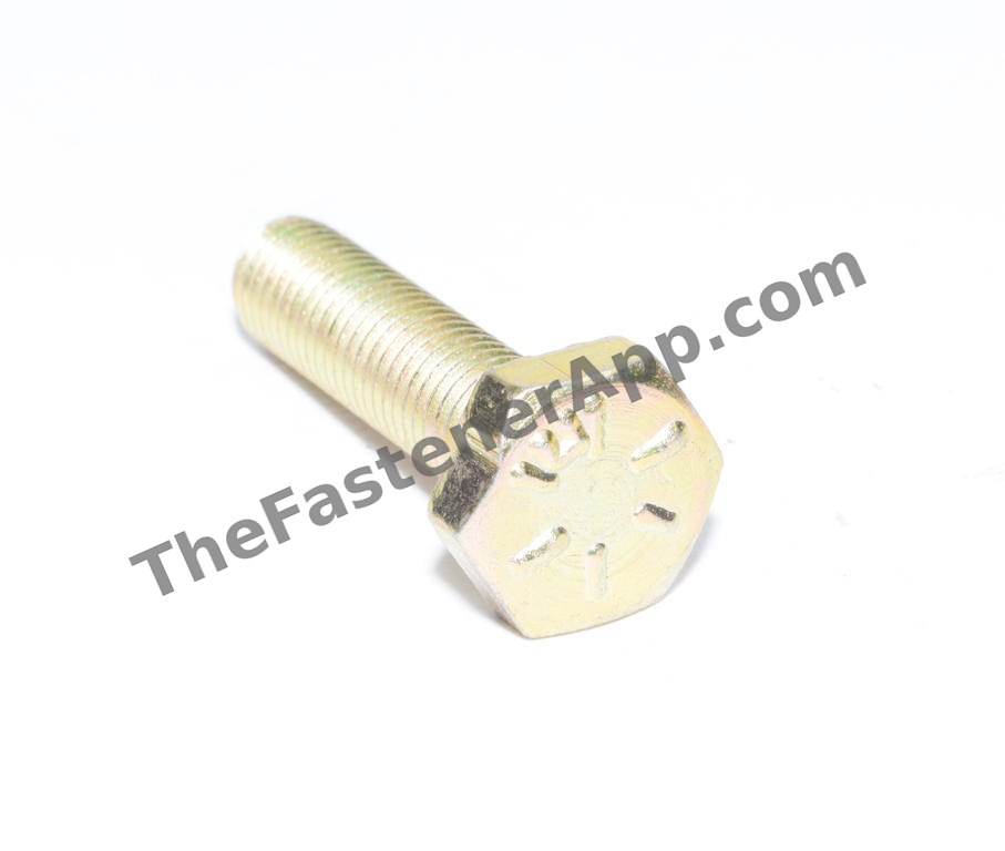1/4"-28 x 1" Yellow Zinc Finish SAE J429 Grade 8 Hex Cap Screw