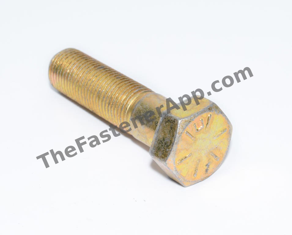 1/2"-20 x 2" Grade 8 Yellow Zinc Hex Cap Screw