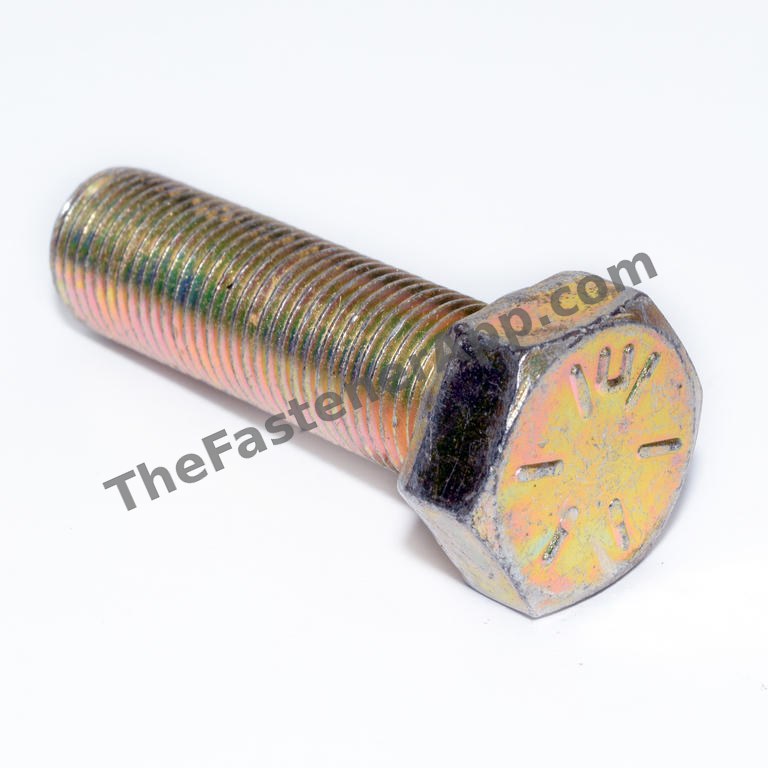 5/8"-18 x 2" Yellow Zinc Finish SAE J429 Grade 8 Hex Cap Screw