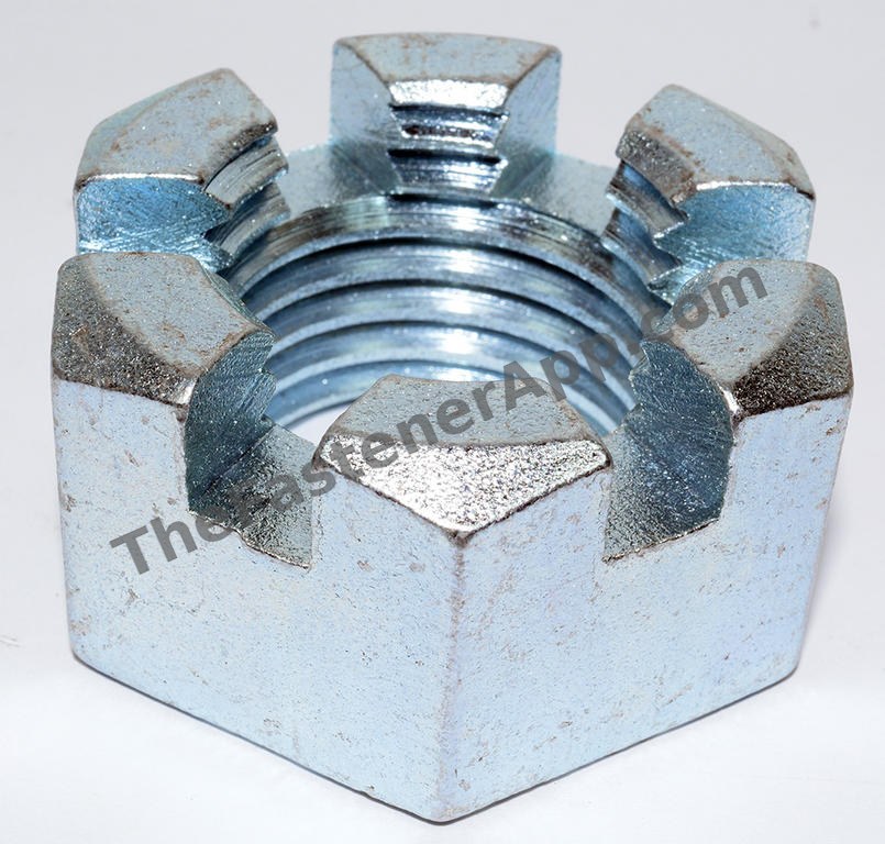 SLOTTED FINISHED HEX NUT 1-1/2-6 ZINC