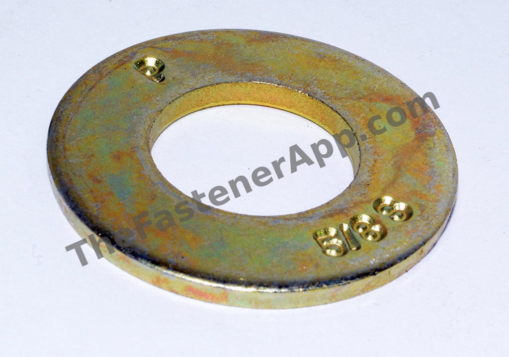 1/2" x 1.062" OD Yellow Zinc Steel SAE Flat Washer