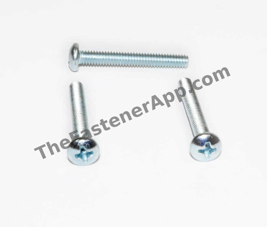 #10-24 x 1" Phillips Pan Head Zinc Machine Screw