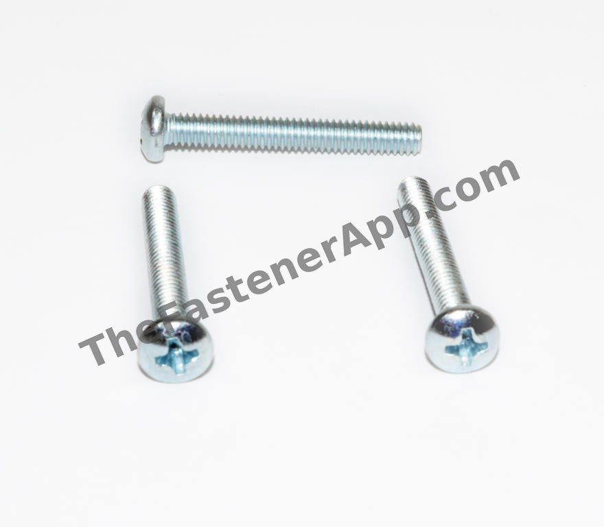 #10-24 x 1-1/2" Phillips Pan Head Zinc Machine Screw