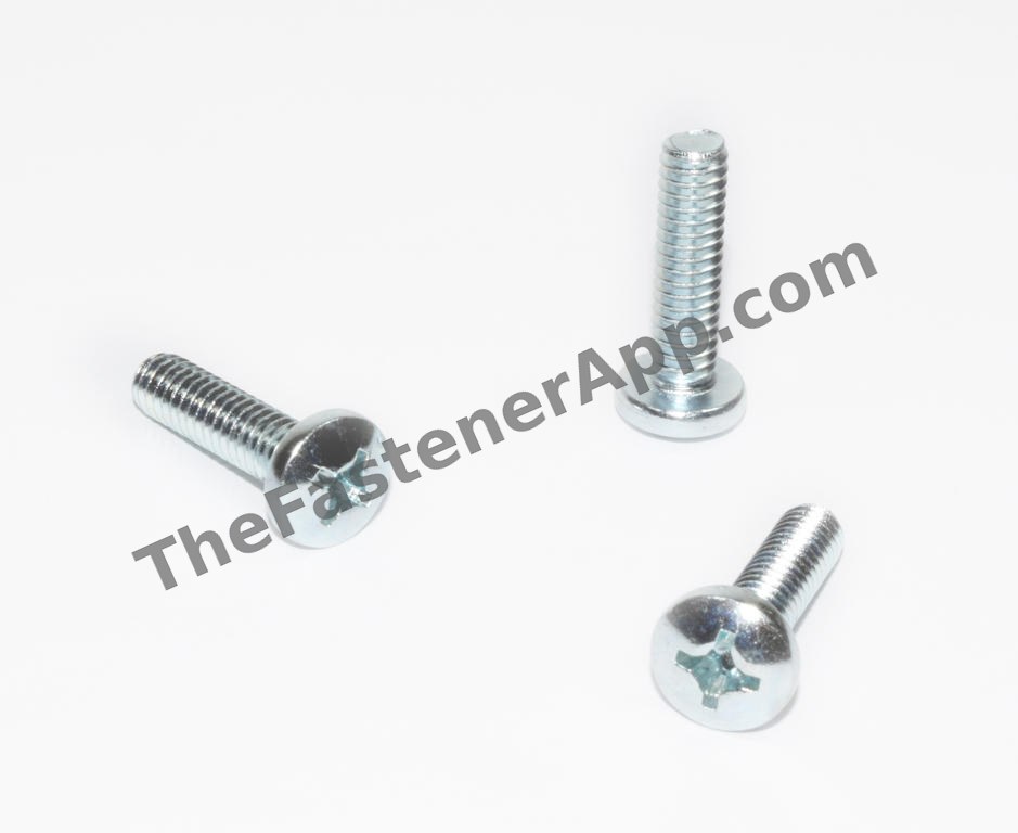 1/4"-20 x 1" Phillips Pan Head Zinc Machine Screw