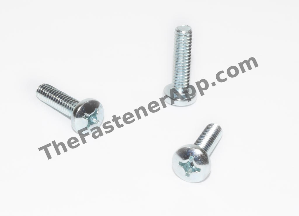 1/4"-20 x 2" Phillips Pan Head Zinc Machine Screw