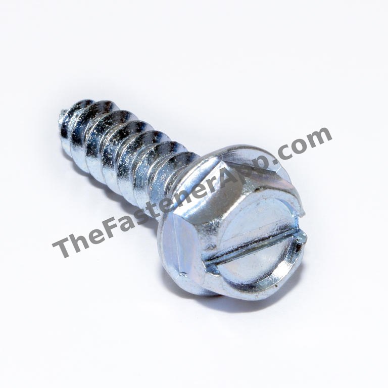 1/4"-14 x 1" Hex - Slotted Indented HWH Zinc Type AB Point Sheet Metal Screw