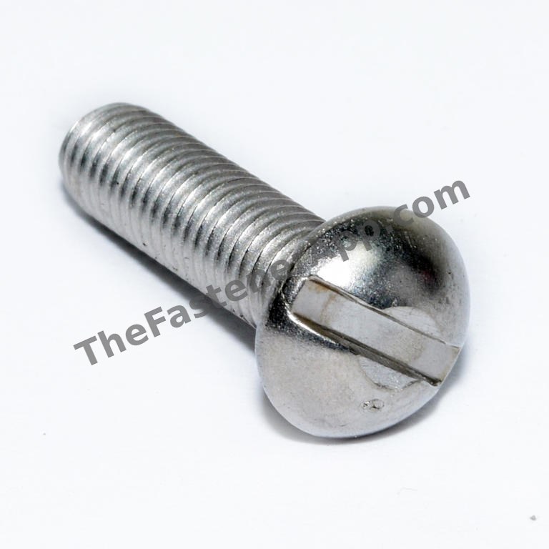 316 SS SLOTTED ROUND HEAD MACH SCREW 10-32X3/4