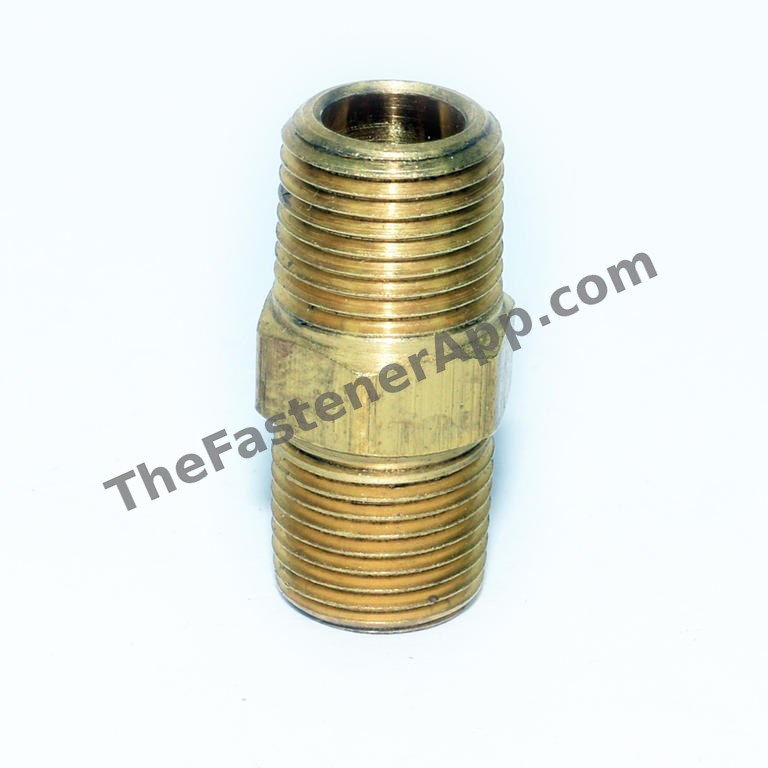 BRASS HEXAGON NIPPLE 1/8MPTX1/8MPT 3325X2