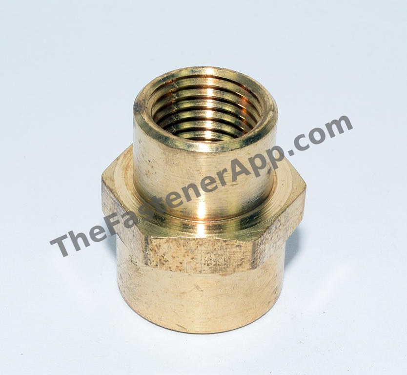 BRASS REDUCER COUPLING 3/8FPTX1/4FPT 3300X6X4