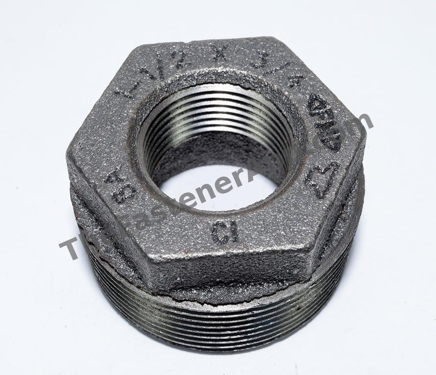 BLACK PIPE FITTING HEX BUSHING 1-1/2X3/4 NPT 150#