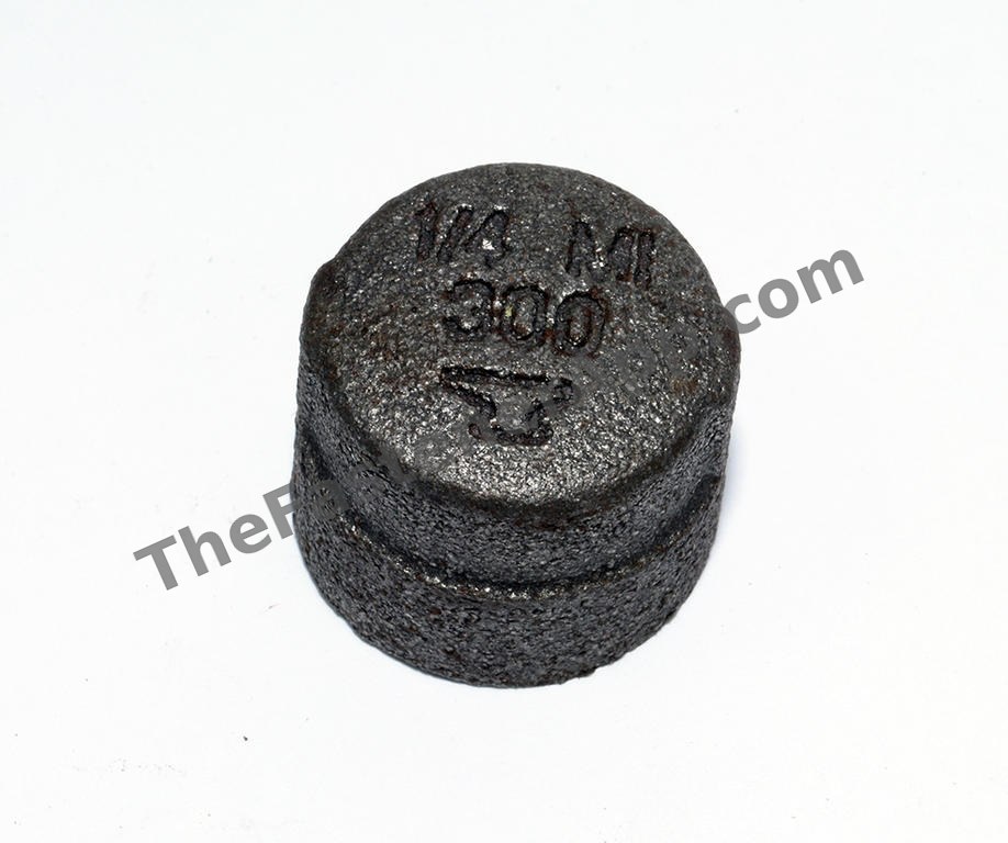 BLACK MALLEABLE PIPE FITTING CAP 3/8 NPT 300#