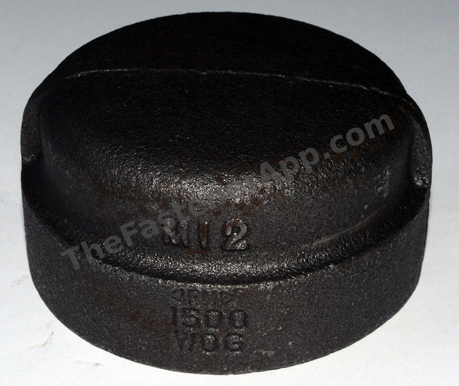 BLACK MALLEABLE PIPE FITTING CAP 2" NPT 300#