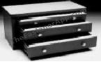 3 DRAWER FRACTIONAL DRILL BIT CABINET 29 SLOTS 1/16 TO 1/2 COLOR: BLACK (NOT GREY) LABEL COLOR GOLD WITH BLACK FONT