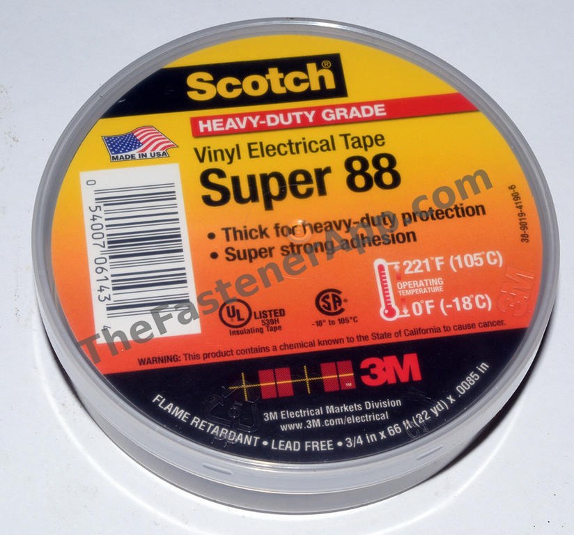 TAPE ELECTRICAL 3/4"X66' BLACK SUPER SCOTCH 88