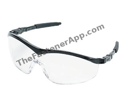 GLASSES SAFETY STORM BLACK FRAME CLEAR LENS
