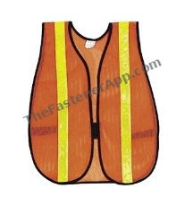 PREMIUM SAFETY VEST VELCRO STRIP REFLECTIVE ORANGE WITH LIME GREEN STRIP X-LARGE