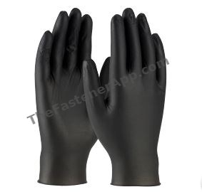 GLOVE NITRILE LARGE PF BLACK 5MIL TEXTURED GRIP 100/BX, 10BX/CS
