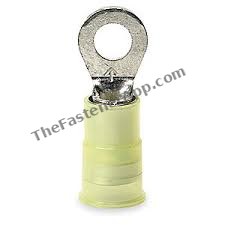 USA SODERLESS RING TERMINAL NYLON #12-10 GAX#10 STUD YELLOW