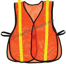 SAFETY VEST ECONOMY ORANGE MESH LIME STRIPE ONE SIZE FITS ALL