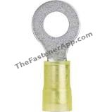 USA MADE SOLDERLESS RING TERMINAL NYLON #12-10 GAX1/4 STUD YELLOW